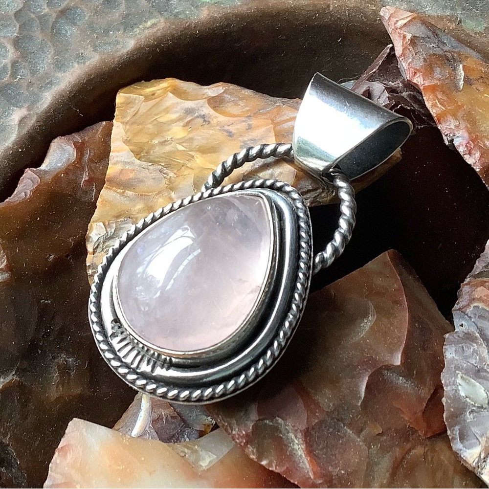 Rose Quartz Sterling Pendant